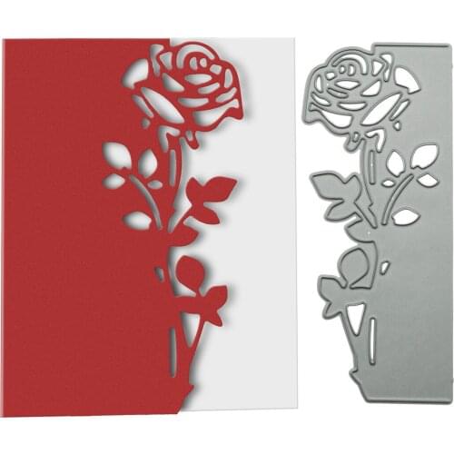 Rose Envelope Greeting Card Metal Cutting Dies Flower Stencil Scrapbooking Photo Album Card Paper Embossing Craft Mold DIY