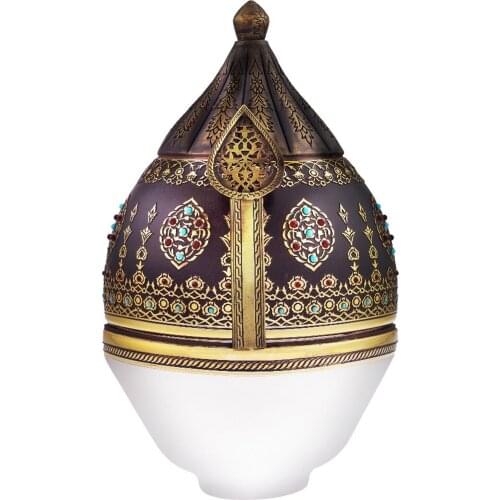 Handmade Sugar Bowl War Helmet Special Design Glass Gilt Gold Bronze Topkapi Palace Ottoman Limited Edition