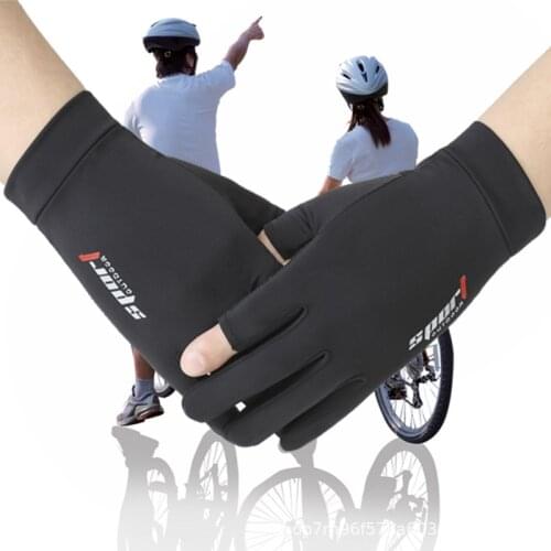 Sunscreen Ice Silk Gloves Men And Women Summer Thin Breathable Outdoor Riding Driving Fishing Gloves Outdoor Sports Half-Finger