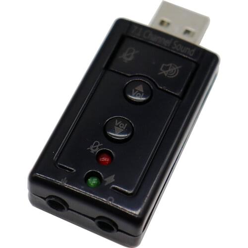Virtual 7.1 Channel Sound Card External USB 2.0 Audio Mic Speaker Adapter 3.5mm Jack Headset Sound Card Microphone Stereo
