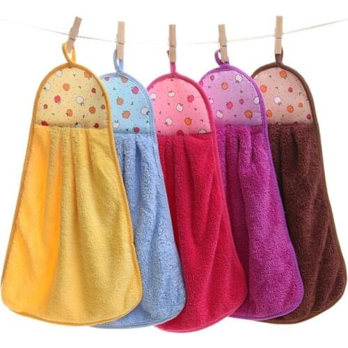 Soft Coral Fleece Absorbent Hand Towel Wipes Kitchen Accessories 1pcs 25*45CM TJ4493