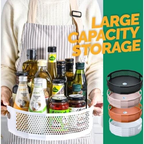 360° Rotating Storage Rack Multifunctional Seasoning Organizer Shelf Oilproof Non-slip Kitchen supplies Holder For Home Dropship