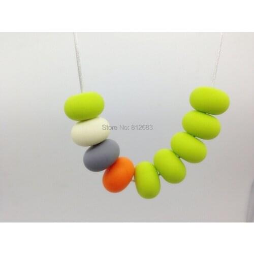 High Quality DIY Handmade silicone Weave Baby teethers Teething Necklace Mommy Necklace