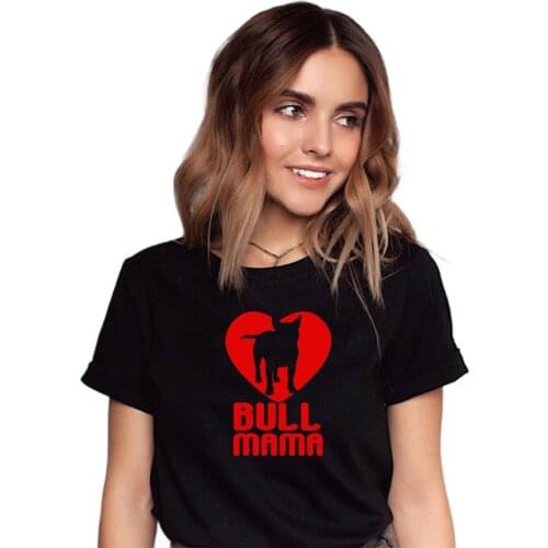 Womens Bull Terrier T-shirt Bull Mama hand print shirt Bullterrier lover gift idea Psiakrew womens T-shirt cotton tops tees