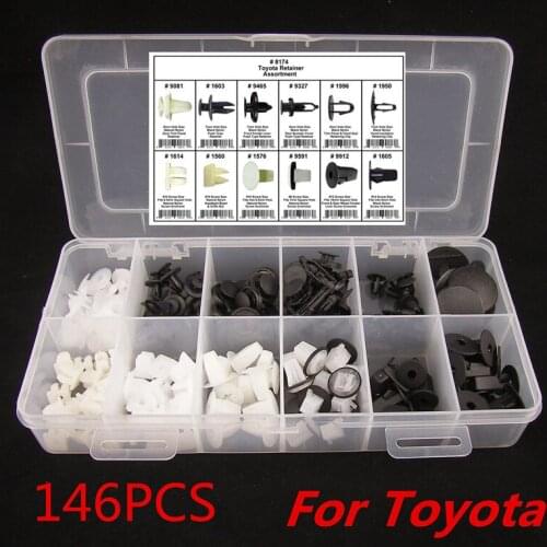 146PCS/set Car Bumper Push Plastic Pin Rivets Molding Clip Fastener Kit Assortments