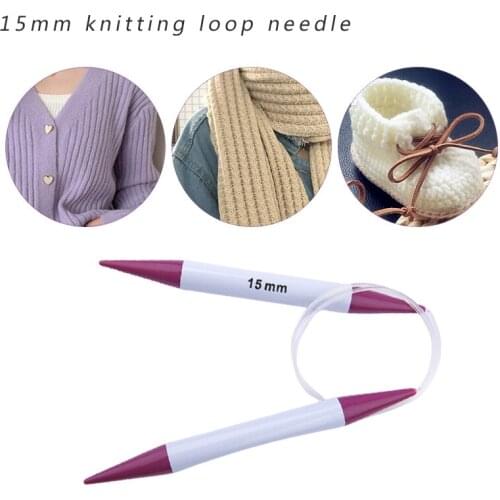 15mm circular needle knitting scarf bib needle tool stick needle wool hand knitting tool sweater homemade needle