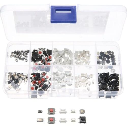 200pcs 10 Types Tactile Push Switch Remote Control Key Micro Switch SMD SMT Switch Microswitch