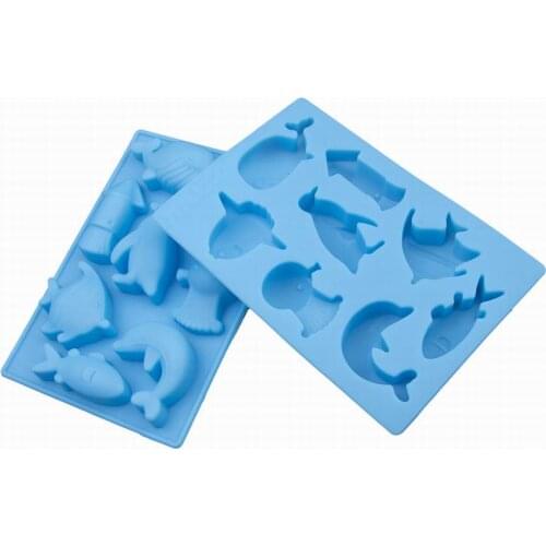 8 Hole Dolphin Fish Penguin Shape Silicone Chocolate Mold Cute Animals Cake Mould Tools Ocean World