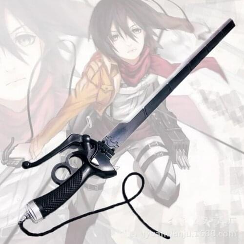 95cm cosplay Attack On Titan Mikasa Ackerman sword double knife RivaMika LeviMika sword Halloween Weapon prop