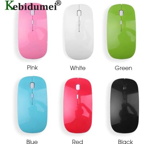 Kebidumei Wireless Mini Mouse USB 2.4GHz Receiver Mice Optical Gaming Mouse Ultra Thin Slim For Mac Computer PC Laptop Desktop