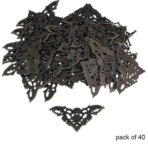 BQLZR 40 Pieces Vintage Decor Box Corner Protector Desk Shelf Edge Cover 1.3x1