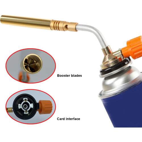 Butane Burner Welding Gas Torch Flame Gun Windproof Flamethrower Adjustable Flame Portable Torch for Camping BBQ Soldering