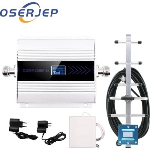 CDMA 850MHz mobile phone signal amplifier + Yagi outdoor antenna with 10M cable / flat panel indoor antenna with 3m cable
