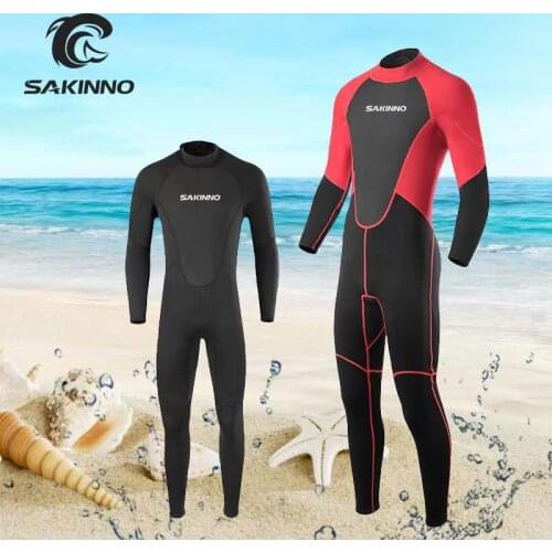 Full Wetsuits 3mm Neoprene Scuba Diving Suits Back Zip Swimming Suit One Piece Long Sleeve for Water Sports for Men Women