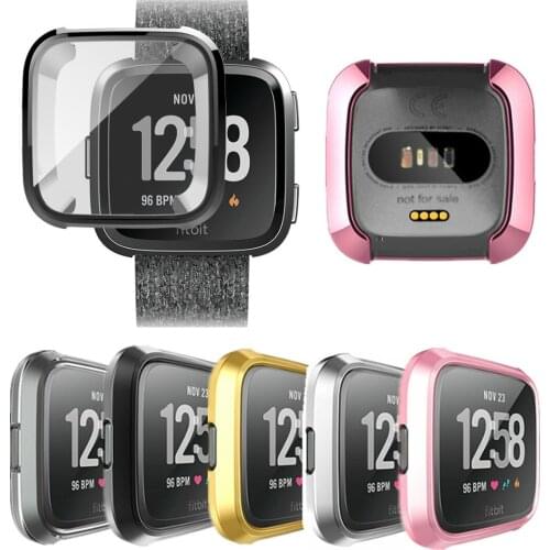 Watches Screen Protector Case For Fitbit Versa Full Frame Case Cover Slim TPU Replacement Watch Accessories For Versa Shell