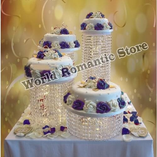 Giant 4pcs/set Acrylic Wedding cake stand cupcake display crystal centerpiece diameter of 30cm~35cm
