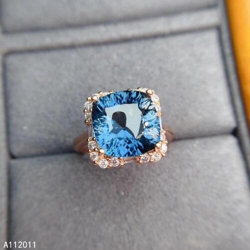 KJJEAXCMY fine jewelry 925 sterling silver inlaid natural blue topaz popular women new ring Support test hot selling