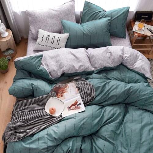Classic Stripe Series Washed Cotton Bedding Sets Flat Sheet Sheets Duvet Cover Set Pillowcase Queen King Size For Boy Girls #sw