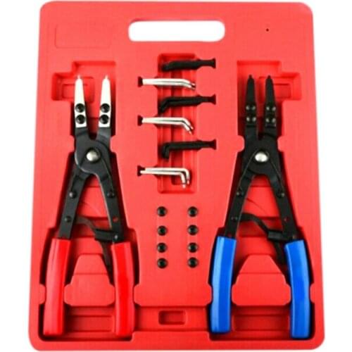 2 Pc.10 inch Ratchet Type Circlip Remover Installer Snap Ring Pliers Set