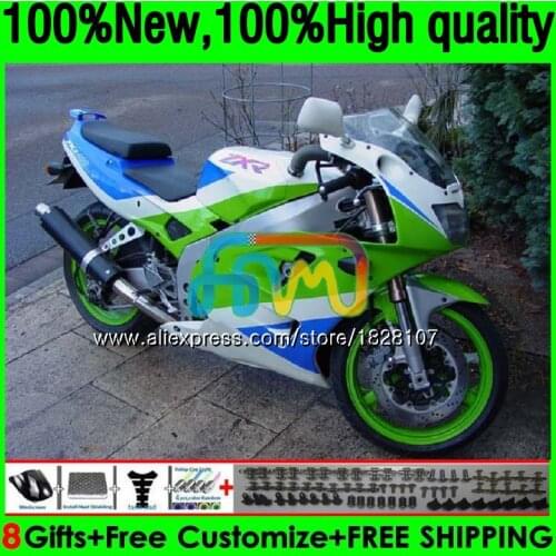 Body For KAWASAKI Bodys Green white ZXR 400 ZXR400 91 92 93 94 95 96 161BS.44 ZXR-400 1991 1992 1993 1994 1995 1996 Fairing kit