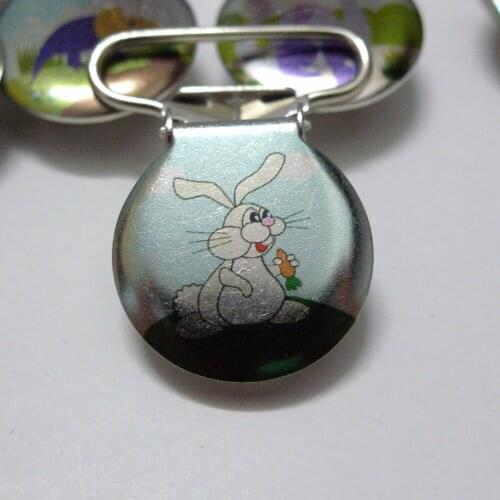 25pcs 1'' 25mm Customized Rabbit Round Suspender Clips
