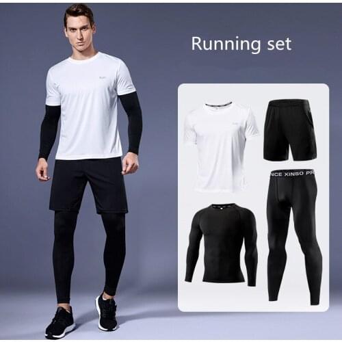 Mens Tracksuit Compression Sportswear Suits Training Clothing Workout Jogging Sports Set Running Gym Tights Conjuntos Masculino