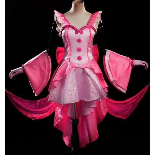 2018 NEW Anime Mermaid Melody Nanami Ruchia Luchia Bright Pink Dress Cosply Costume Uniform Dress Halloween for Girl Women Free