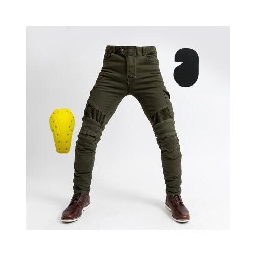 New 2020 motorcycle racing pants motorcycle riding equipment anti-fall straight high elastic jeans With knee pads