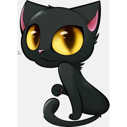 New interesting Car Sticker Cute Big Eyes Black Cat Decal Car Styling PVC 16cm X 12cm
