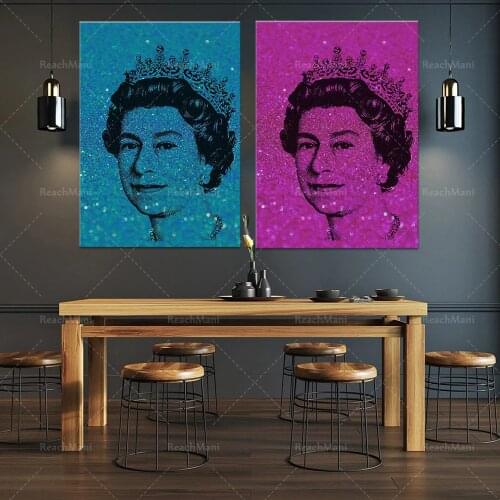 Queen Elizabeth II posters and prints Printed canvas painting Living room home Nordic decorative mural