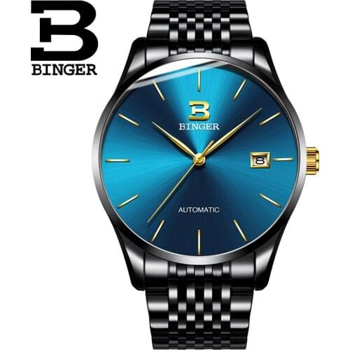 Switzerland BINGER Watch Men Luxury Brand Watches Male Automatic Mechanical Mens Watches Sapphire relogio Japan Movement B5075M4