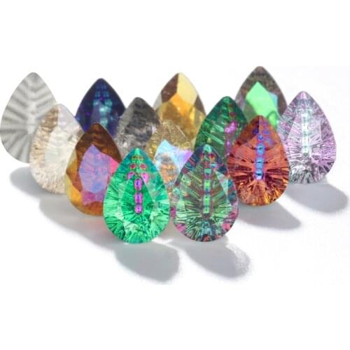 7x10mm Drop Shape Glue On Stones And Crystals Point Back Glass Strass Teardrop Loose Rhinestones For DIY Crafts