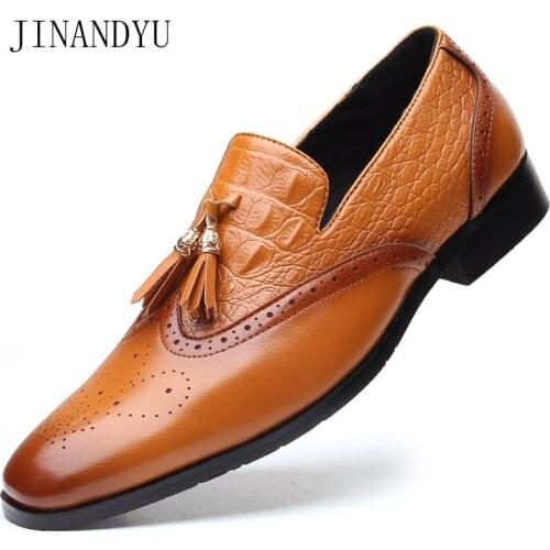 Size 47 48 Tassel Loafer Men Brogue Formal Shoes Male Oxford Leather Shoes Man Business Shoes Men Classic Dress Wedding Shoe