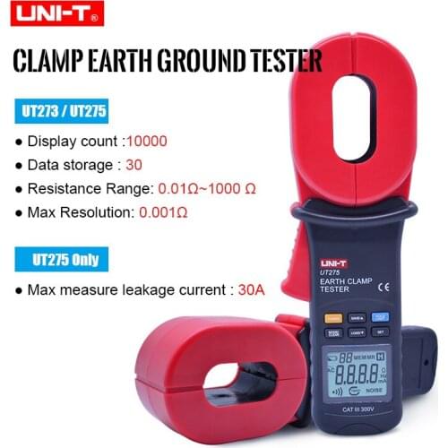 UNI-T UT275 Data Recall Clamp Earth Ground Resistance Testers 30 Data Logging Auto Calibration Function