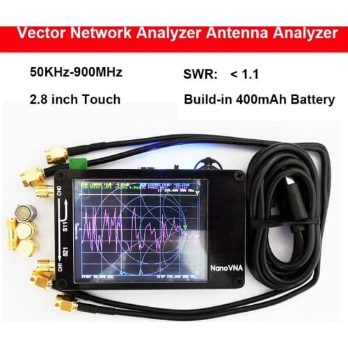 2.8 inch LCD NanoVNA Vector Network Analyzer DIY Kit 50KHz-900MHz MF HF VHF UHF Antenna Analyzer Suit Built-in Batter