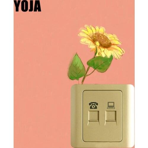 YOJA Happy Warm Sunflower Switch Sticker PVC Cartoon Design Room Decor Wall Decal 15SS0269
