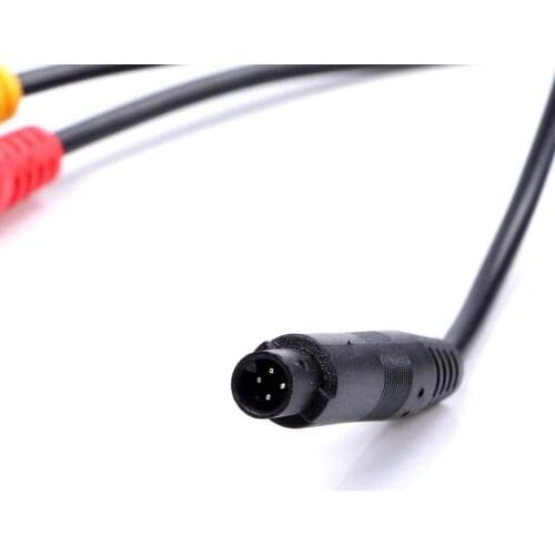 1Pcs Car Reverse Backup Rear View Camera 4-Pin Male To Connector CVBS Signal Wire Adapter Wire RCA Power Adapter Harness Fe H5E9