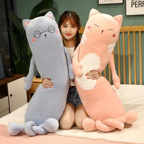 100/120/150CM Cartoon Long Cat Sleeping Cushion Pillow Lovely Cat with Legs Plush Toy Stuffed for Children Girls Birthday Gift
