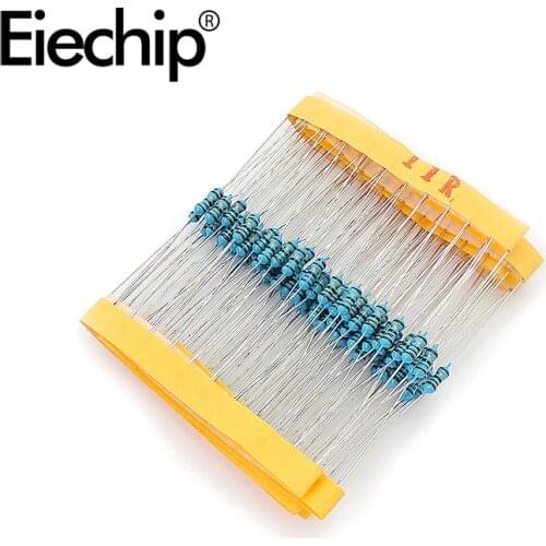 100pcs/lot 1/4W 1% Metal film resistor 11R 0.25W resistance 11 ohm Throught Hole