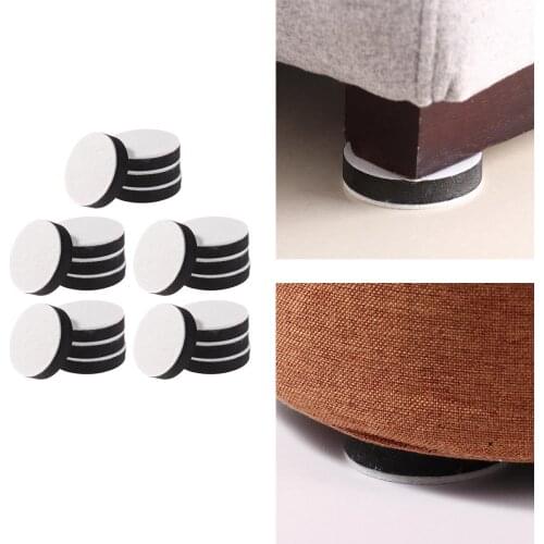 20Pcs Round Felt Feet Pads Heighten Bed Sofa Stand Mats Anti Slip Cabinet Legs Caps Hardware Table Chair Furniture Legs Covers