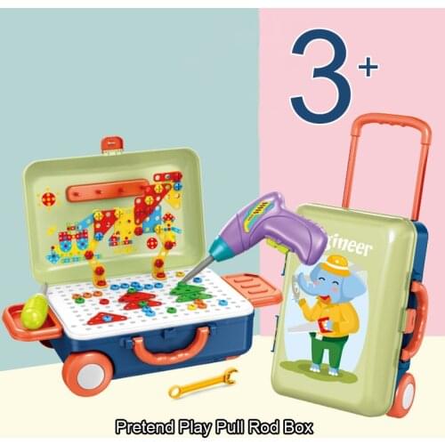 207Pcs Electric Drilling Screw Set 3D Mosaic Puzzle Toys For Children Building Bricks Toys Kids DIY Educational Disassembly Toy