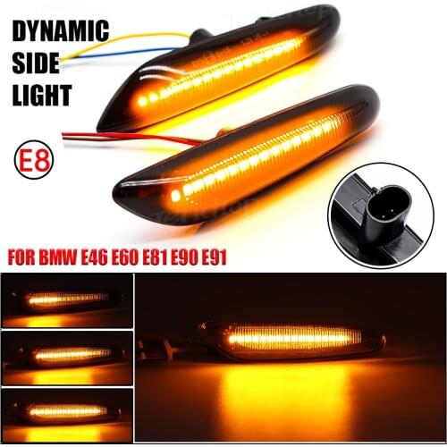 2X LED Dynamic Turn Signal Side Light Sequential Blinker Lamp For BMW E90 E91 E92 E93 E60 E61 E81 E82 E83 E84 E88 E46