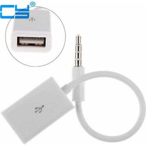 3.5mm Male AUX Audio Plug Jack To USB 2.0 Female Converter Cable Cord For Car MP3 Speaker U Disk USB flash drive Accessories 3.5