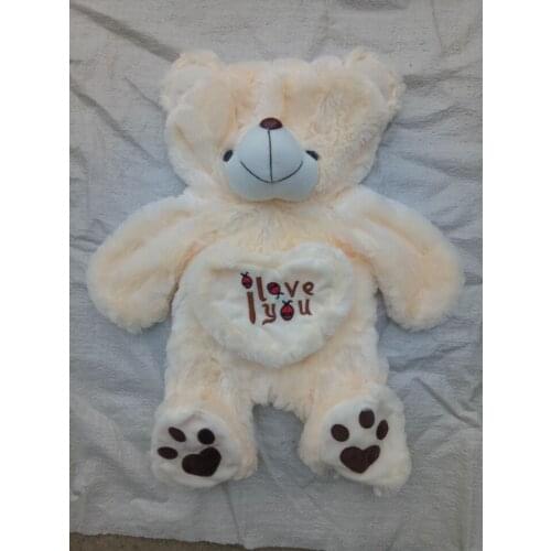 50-110cm Semi-finished White I Love You Teddy Bear Skin Plush Toy Doll Shell Crust DIY Good Quality Girlfriend Gift with Heart