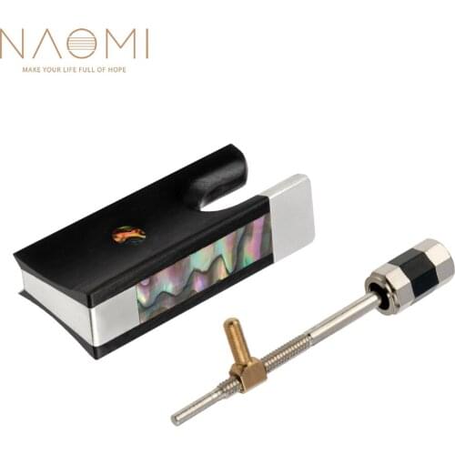 NAOMI Ebony Frog Bow Buttons w/Eyelet&Screws Abalone Slide Violin Bow Accessories Replacement For 4/4 Violin Bow