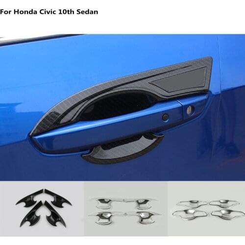 Car cover trim accessories external door Bowl stick lamp molding 4pcs/set For Honda Civic 10th Sedan 2016 2017 2018