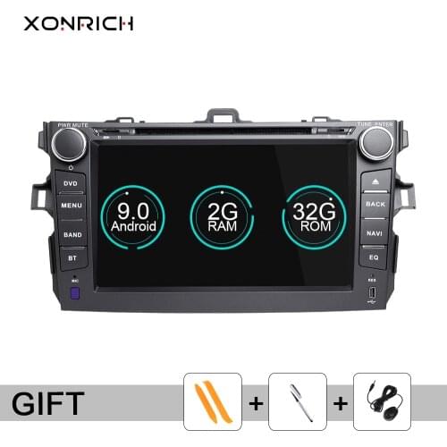 2 Din Android 9.0 Car DVD Player For Toyota Corolla 2007 2008 2009 2010 2011 Multimedia Stereo GPS NavigationAutoRadio head unit