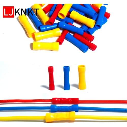 BV1.25/2/5.5 Electric wire and cable pressure connector Safety insulated straight line butt connector electrical crimp terminal