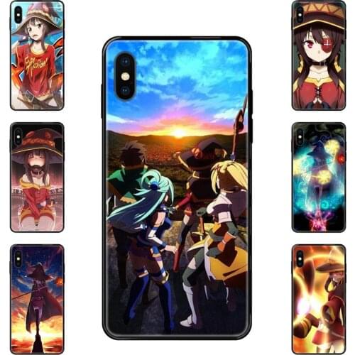 For Xiaomi Mi Note A1 A2 A3 5 5s 6 8 9 10 SE Lite Pro Ultra Konosuba Black Soft TPU Cell Phone Cover Case Hommes
