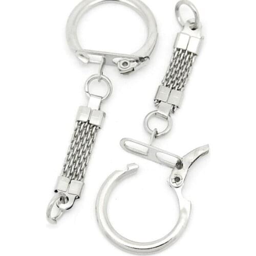 DoreenBeads Alloy Key Chains Key Rings Round silver color 6.2cm(2 4/8") x 23.0mm( 7/8"), 5 PCs Hot new